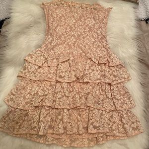 💖BEAUTIFUL LIGHT PINK LACE DRESS BY MODA INTERNATIONAL BY VICTORIA SECRETS 💖